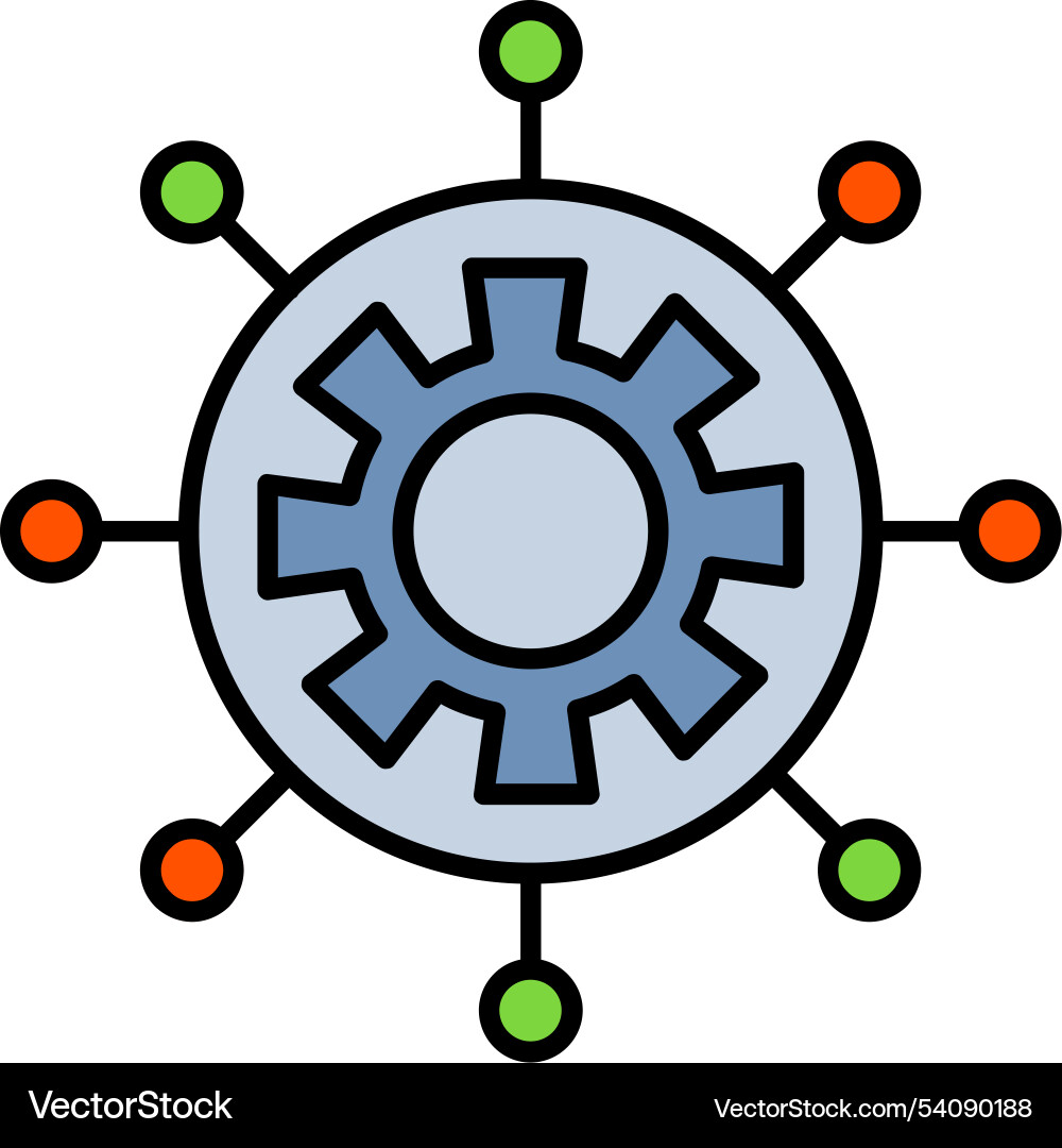 Setting line filled icon design Vector Image