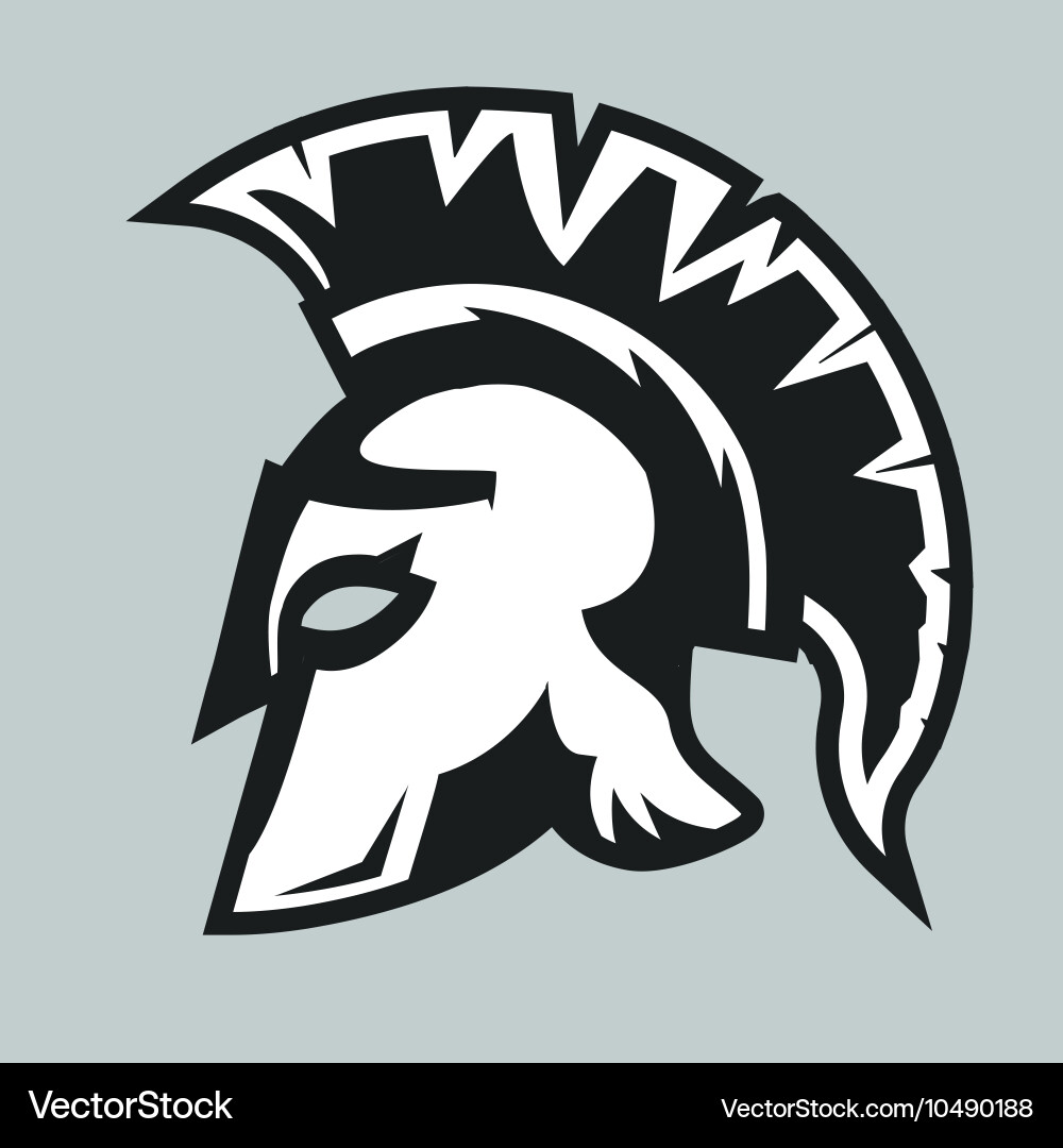 Spartan Helmet - Warrior Silhouette vector image