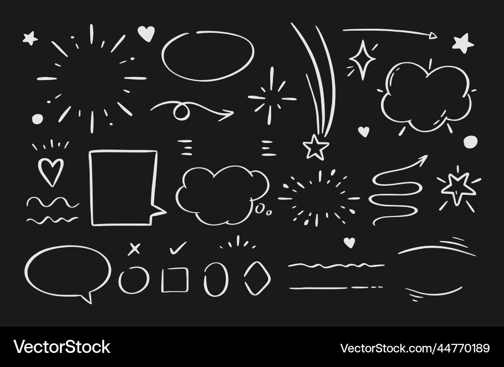 A set of elements highlighting arrows vector image