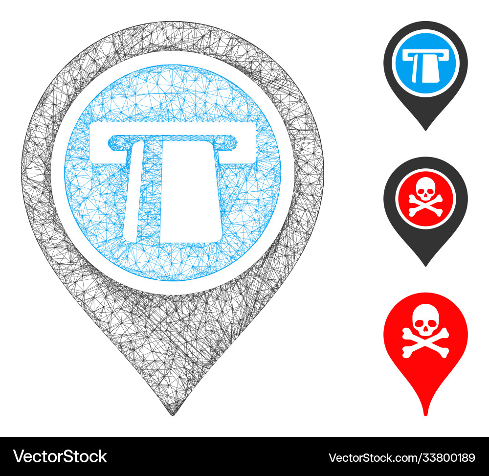 Bank machine pointer polygonal web mesh Vector Image
