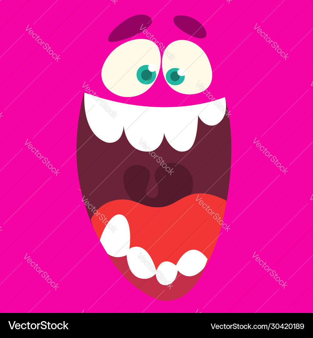 Cartoon monster face avatar halloween Cartoon monster face avatar halloween vector image
