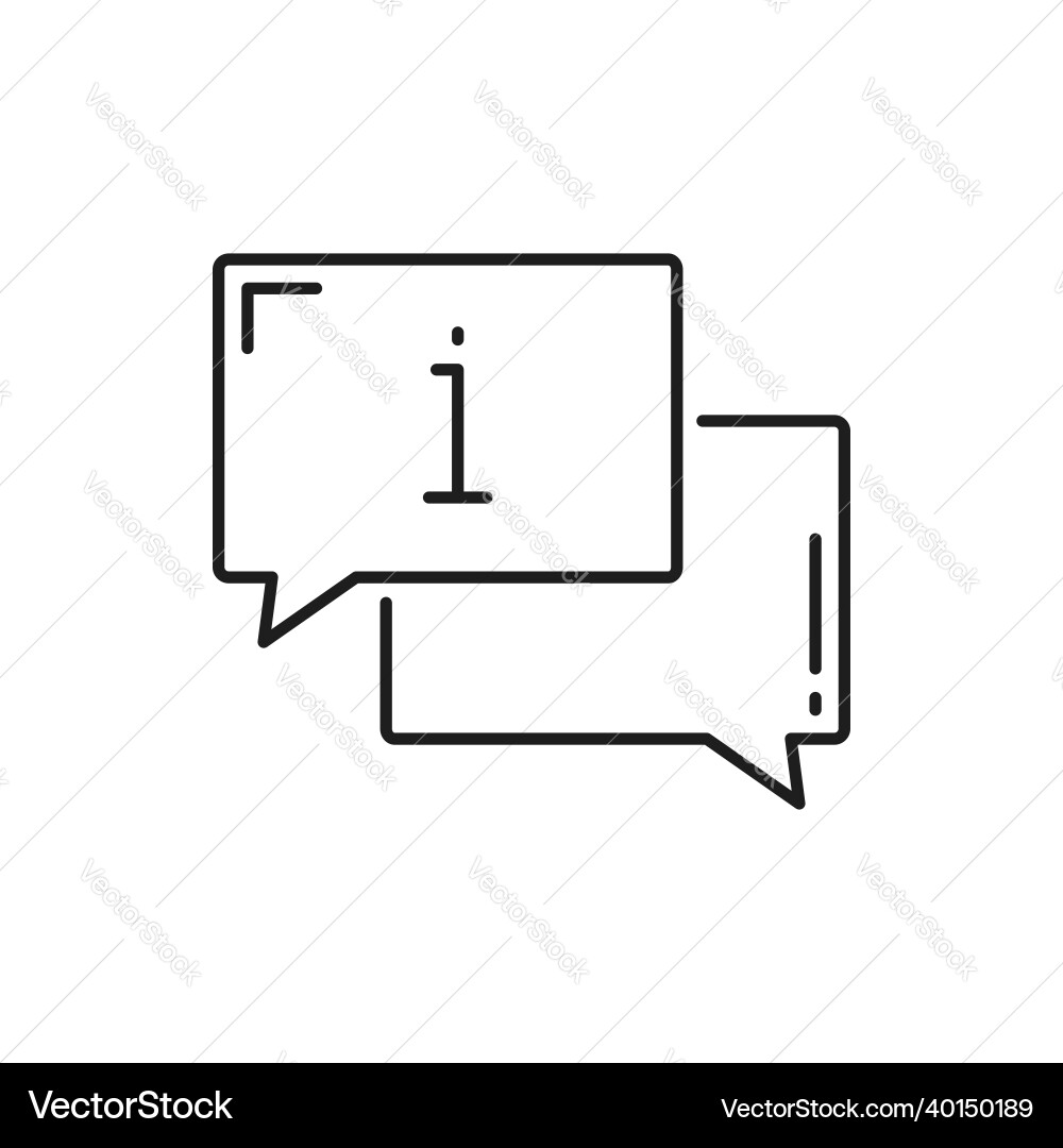 Chat bubbles with information sign question box Vector Image