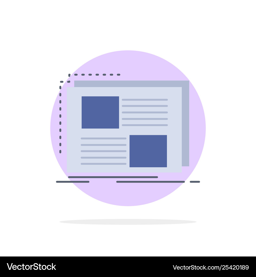 Content design frame page text flat color icon Content design frame page text flat color icon Vector Image