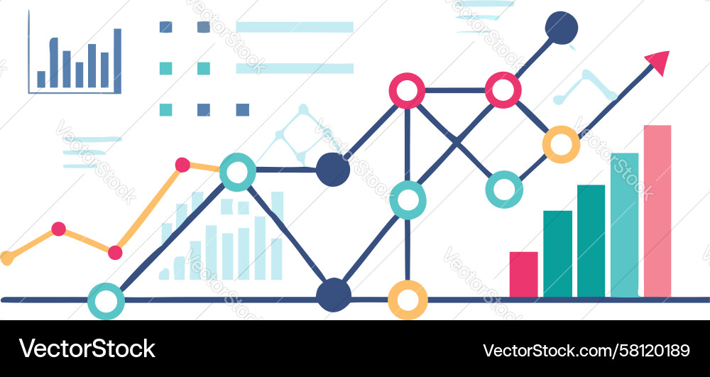 Data Analysis Chart Set Vector Image