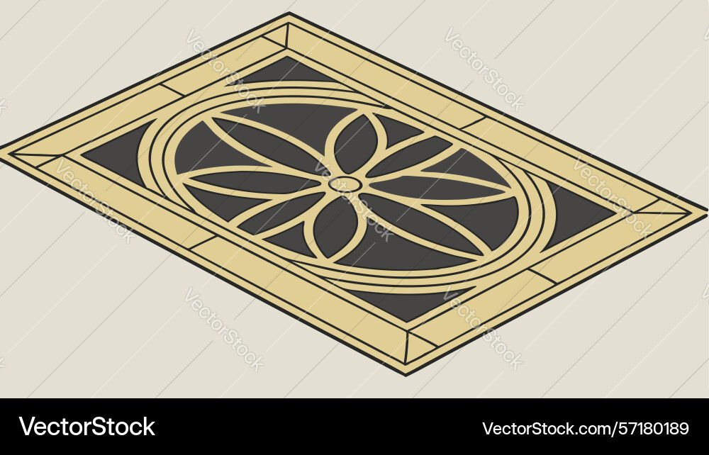 Decorative square floor pattern design vector image
