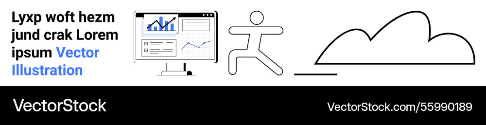 Digital analytics display with abstract figure Digital analytics display with abstract figure vector image