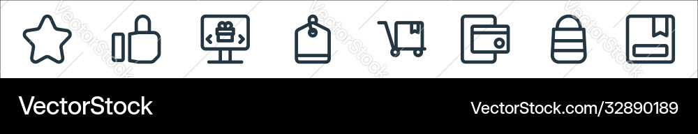 Ecommerce line icons linear set quality Vector Image