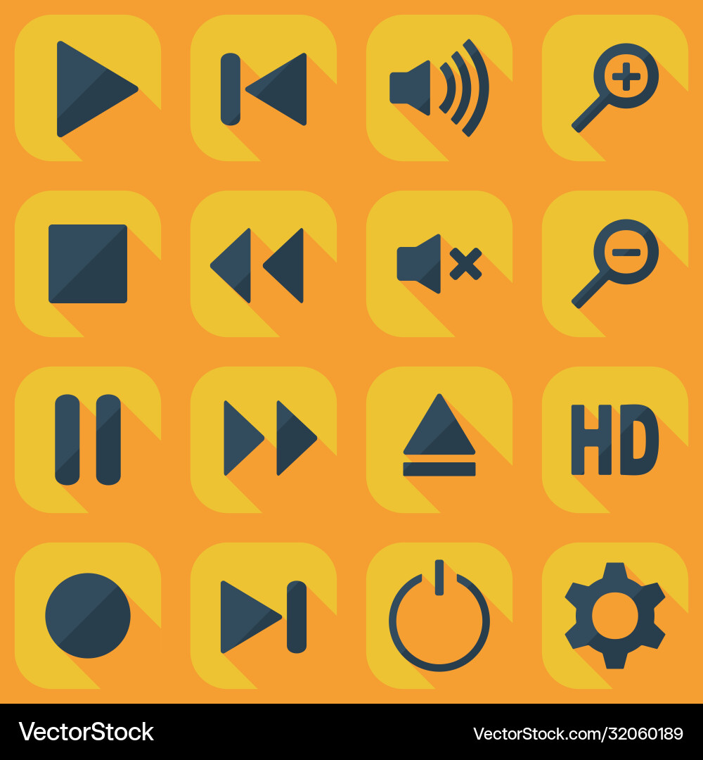 Flat modern design with shadow icon player vector image