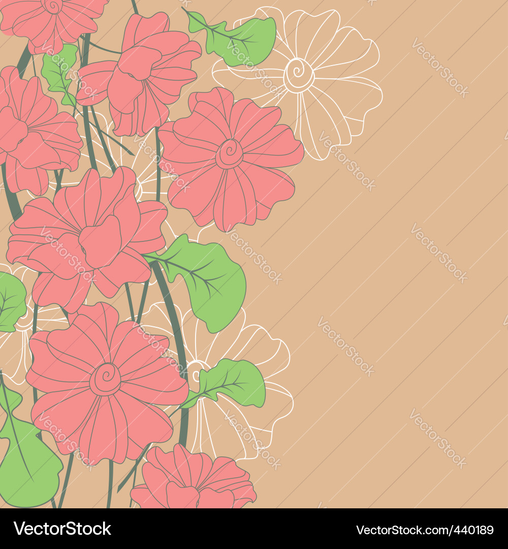 Floral Scroll Pattern Vector Image