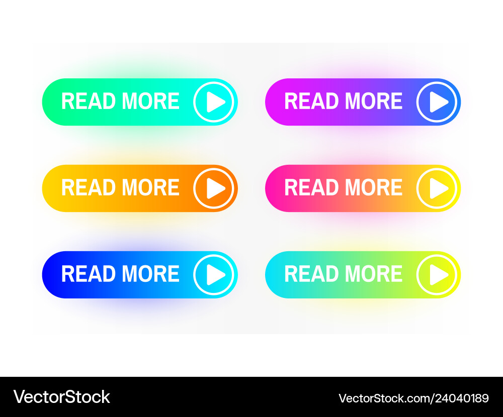 Gradient buttons set isolated on white background Gradient buttons set isolated on white background vector image
