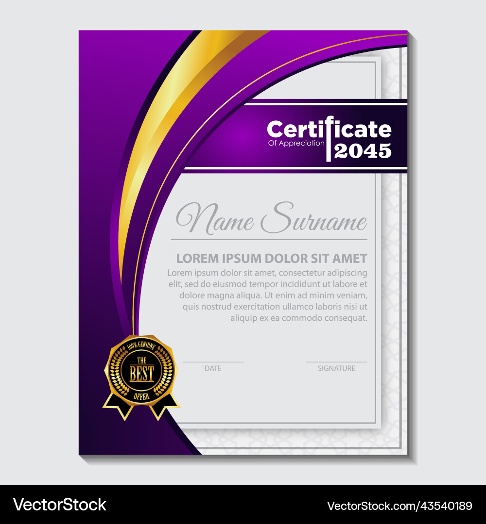 Modern design certificate layout concept simple Vector Image