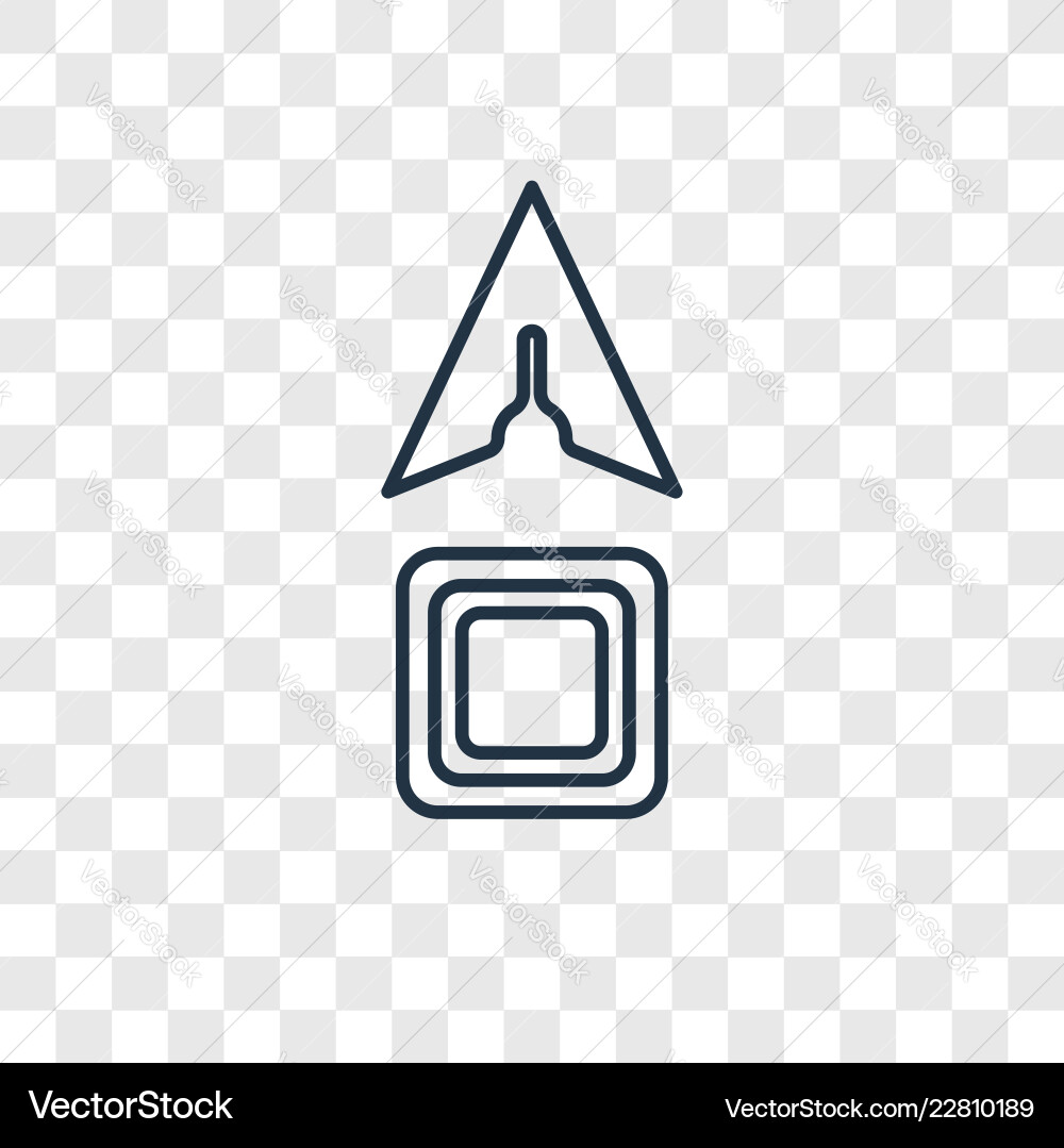 Move concept linear icon isolated on transparent Move concept linear icon isolated on transparent vector image