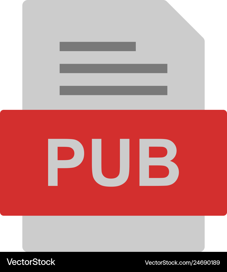 Pub file document icon Vector Image
