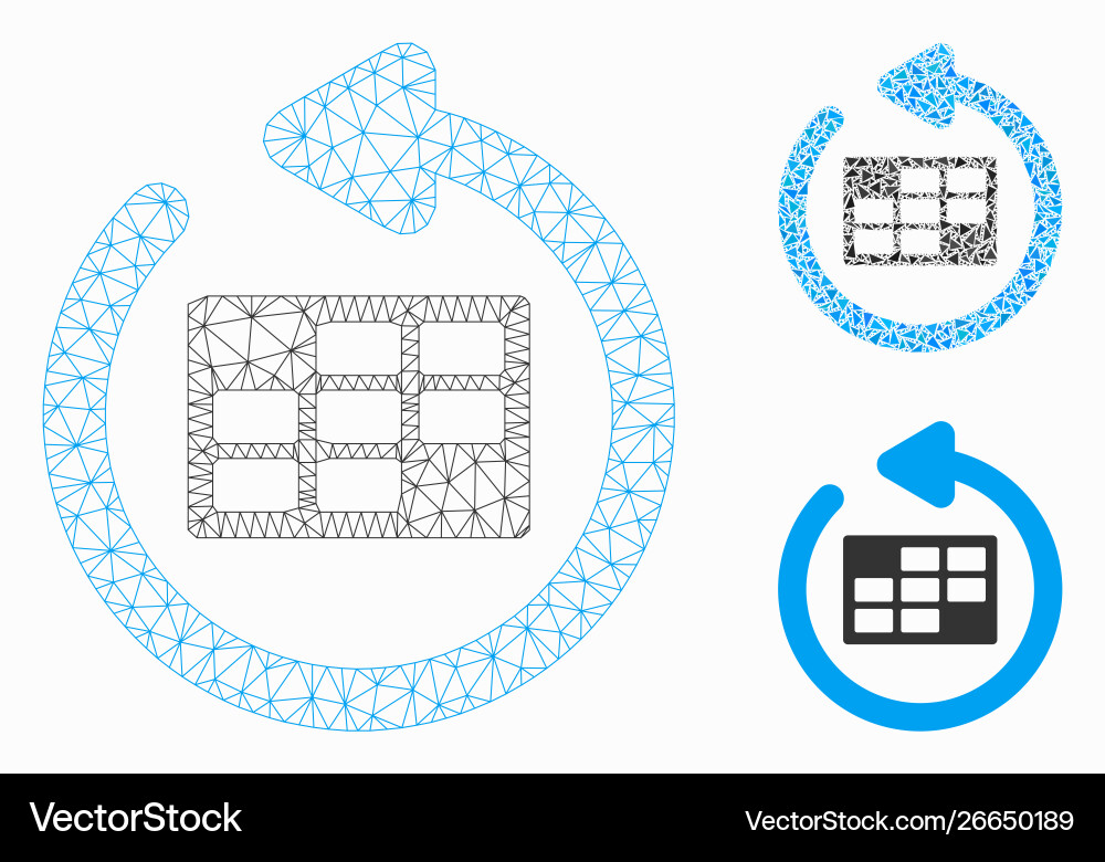 Refresh calendar table mesh 2d model Refresh calendar table mesh 2d model Vector Image