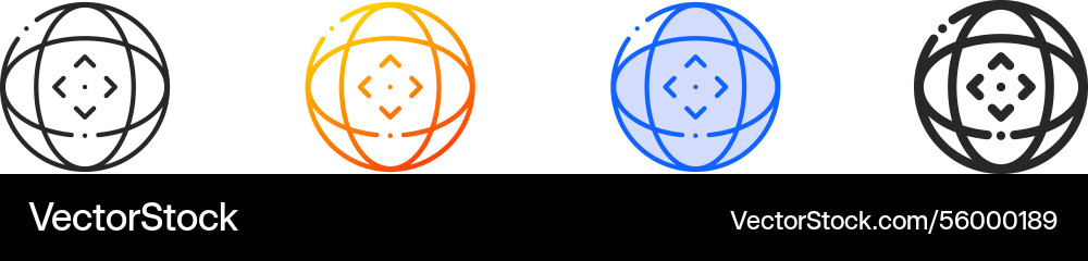 Rotation iconthin linear gradient blue stroke Rotation iconthin linear gradient blue stroke vector image