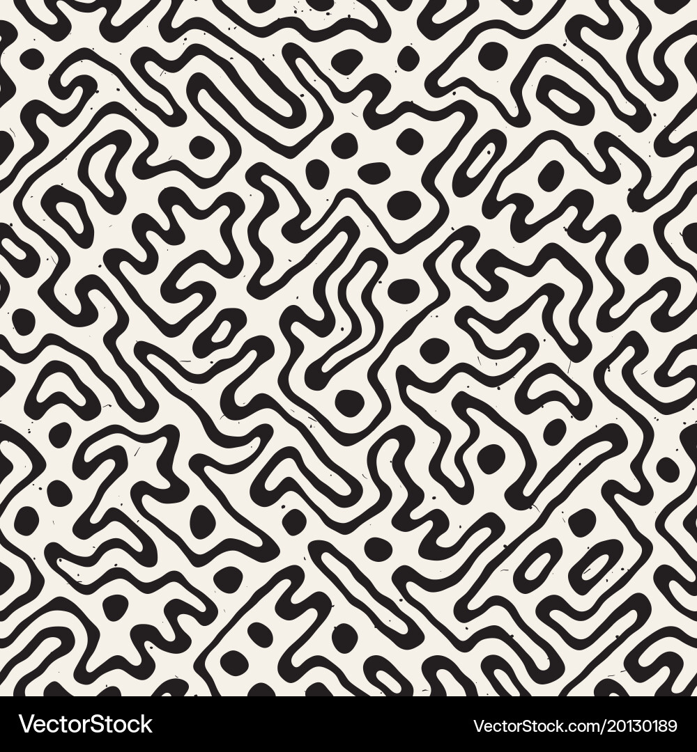 Seamless pattern with maze lines monochrome vector image