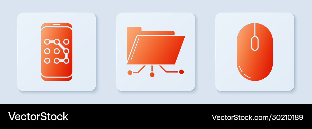 Set folder and lock mobile graphic password Set folder and lock mobile graphic password vector image