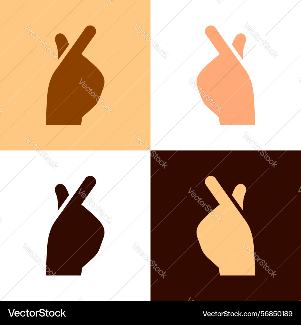 Set icons with hand gestures in various colored Set icons with hand gestures in various colored vector image