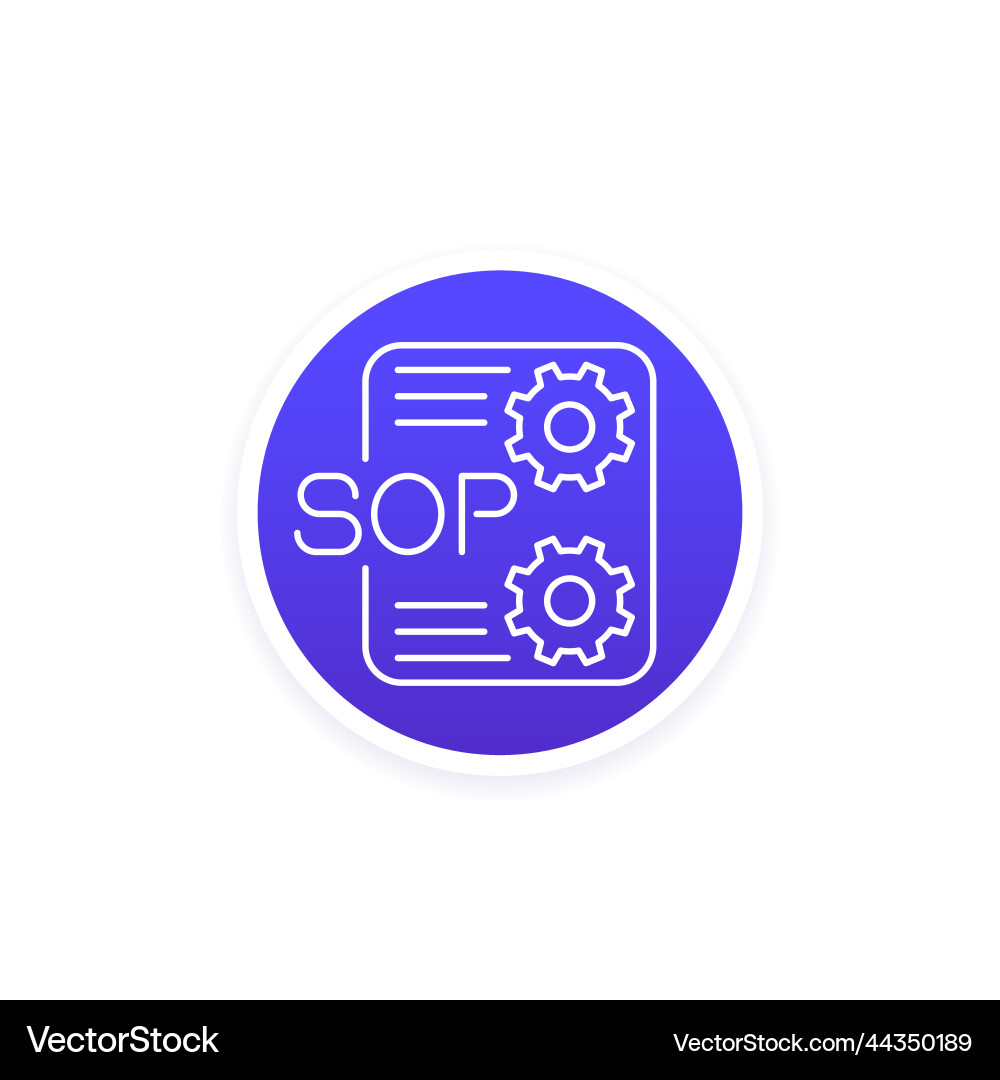 Sop icon standard operating procedure line vector image
