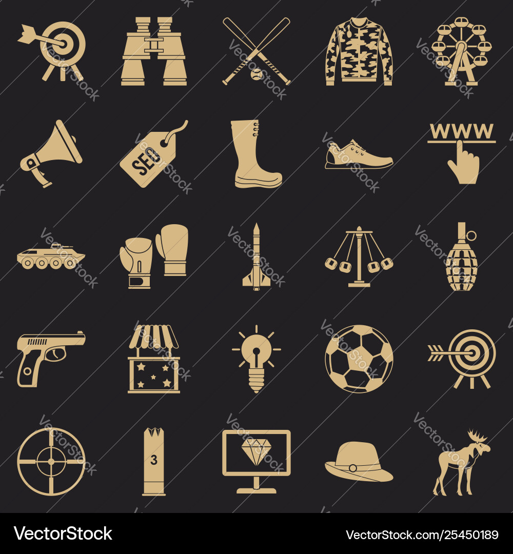 Target icons set simple style Target icons set simple style vector image