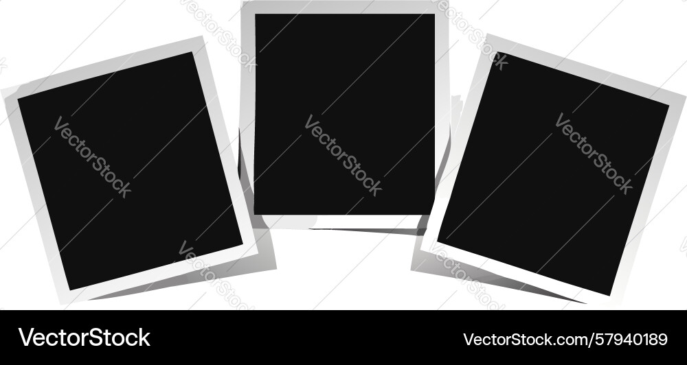 Three Empty Picture Frames Vector Image