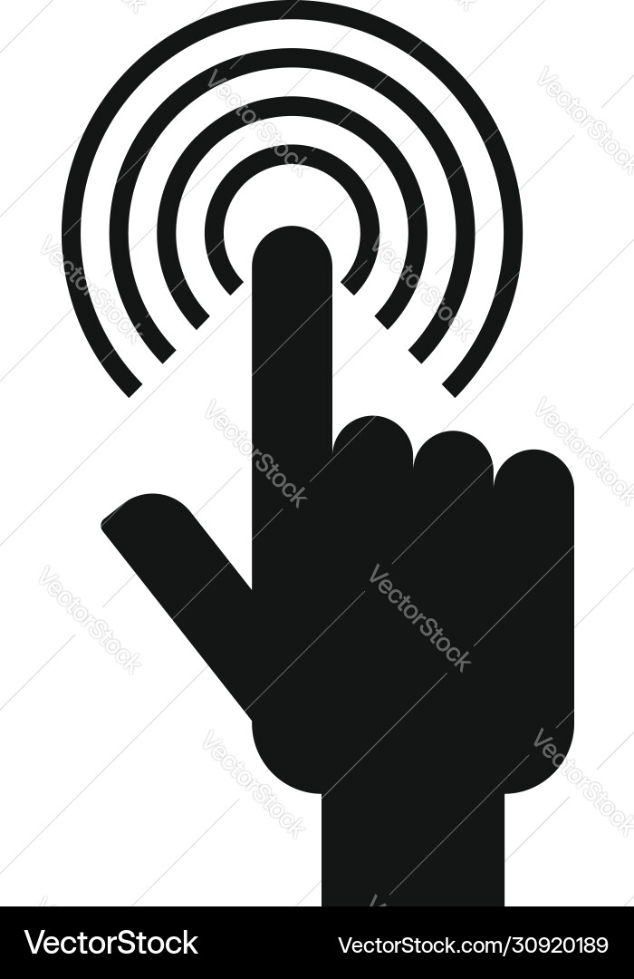 Touch sense authentication icon simple style Vector Image