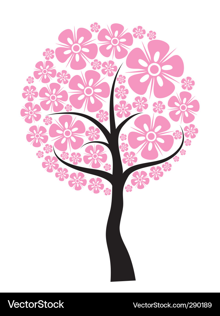 Tree spring background vector image