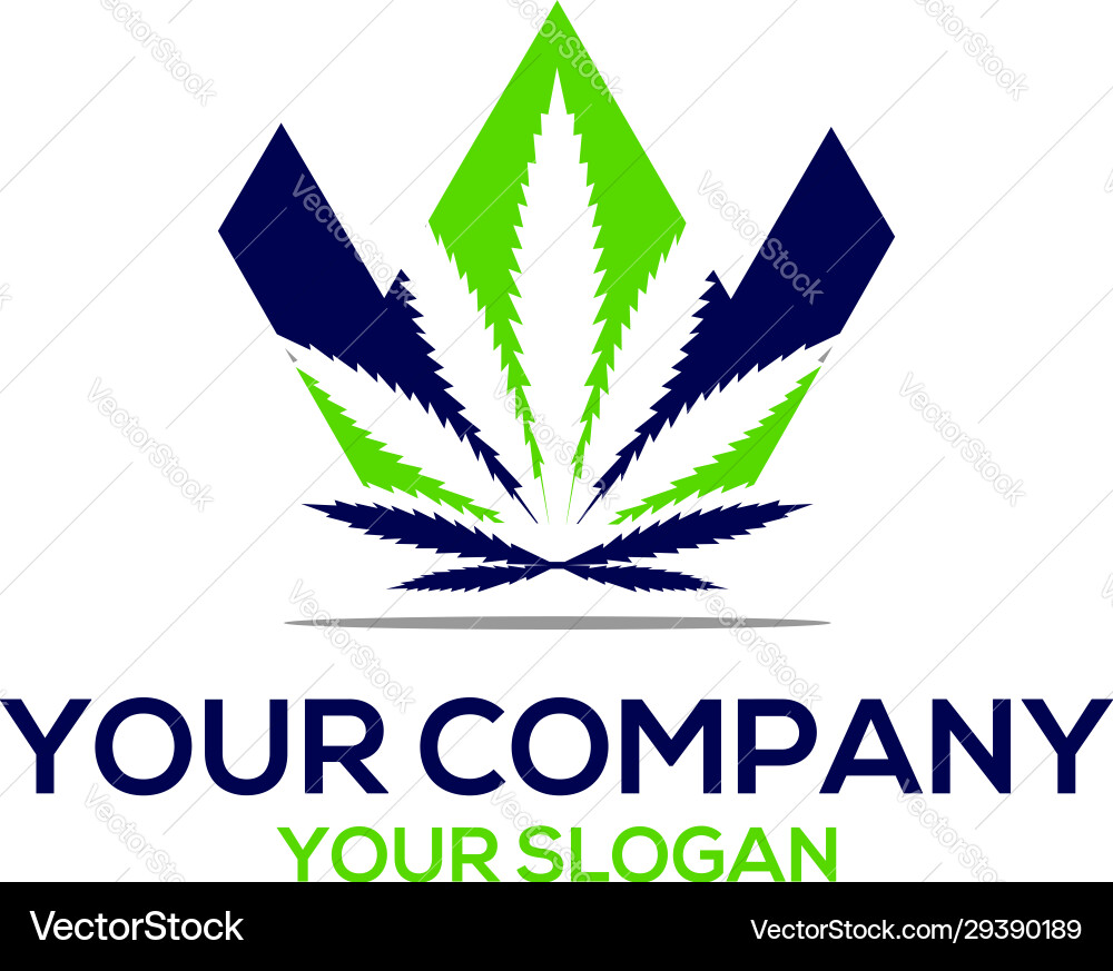 W marijuana logo design vector image