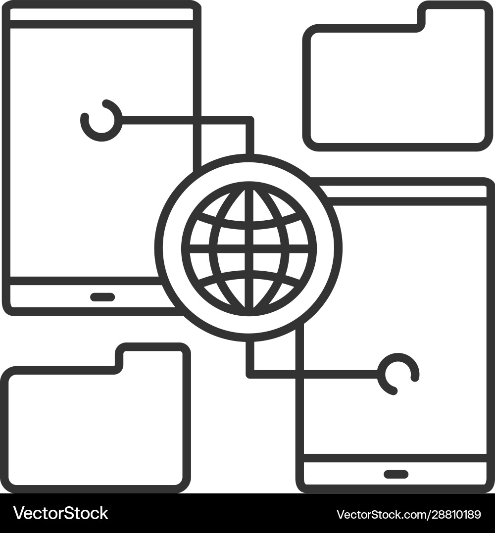 Wireless data transfer linear icon Wireless data transfer linear icon vector image