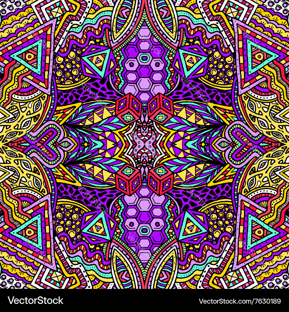 Zentangle Psychedelic Pattern vector image