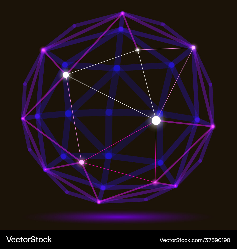 Abstract 3d mesh sphere dots connected Vector Image