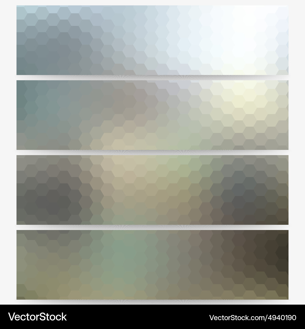 Abstract hexagonal headers set blurred design vector image