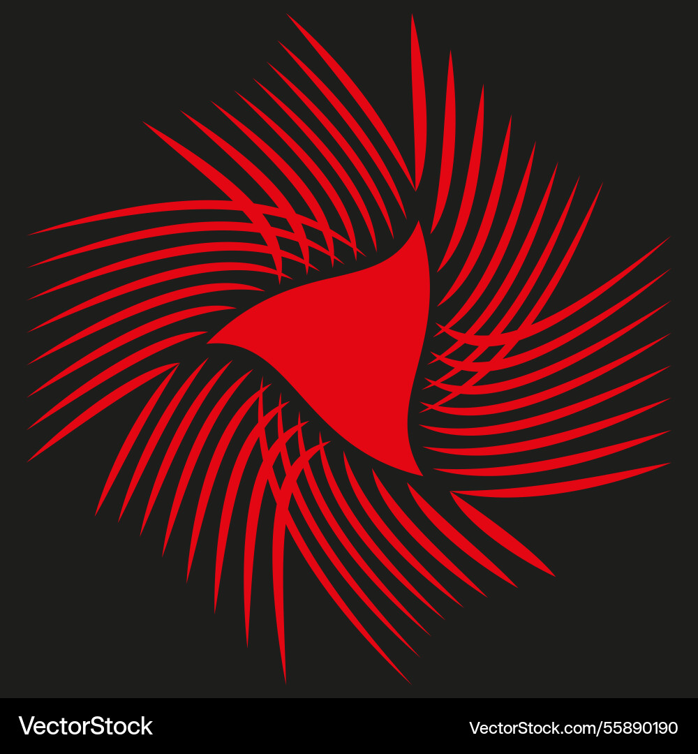 Abstract red vortex dynamic swirling shape modern vector image
