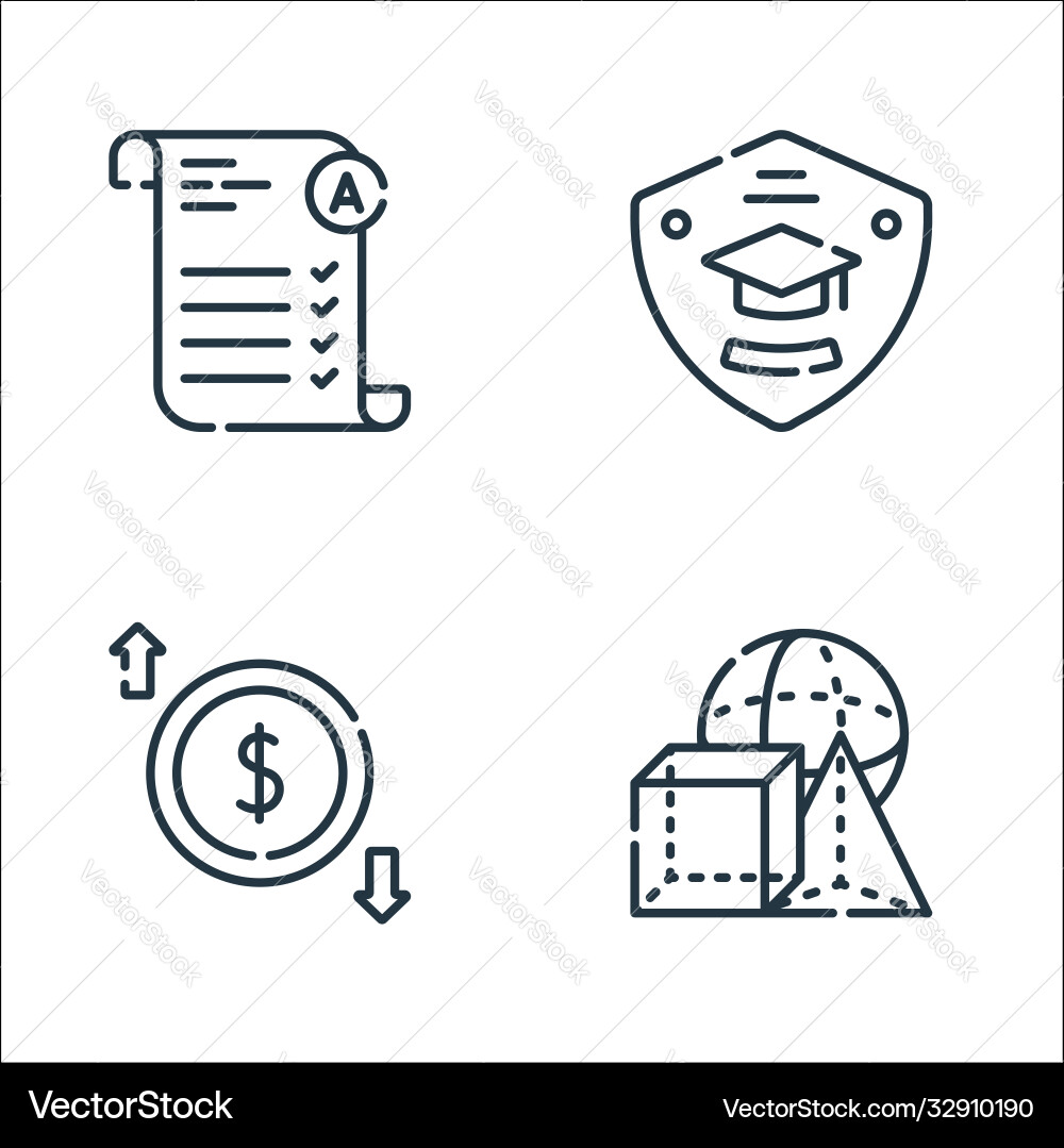 Academy line icons linear set quality Academy line icons linear set quality vector image