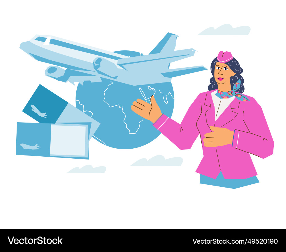 Airline travel and tickets booking concept Airline travel and tickets booking concept Vector Image