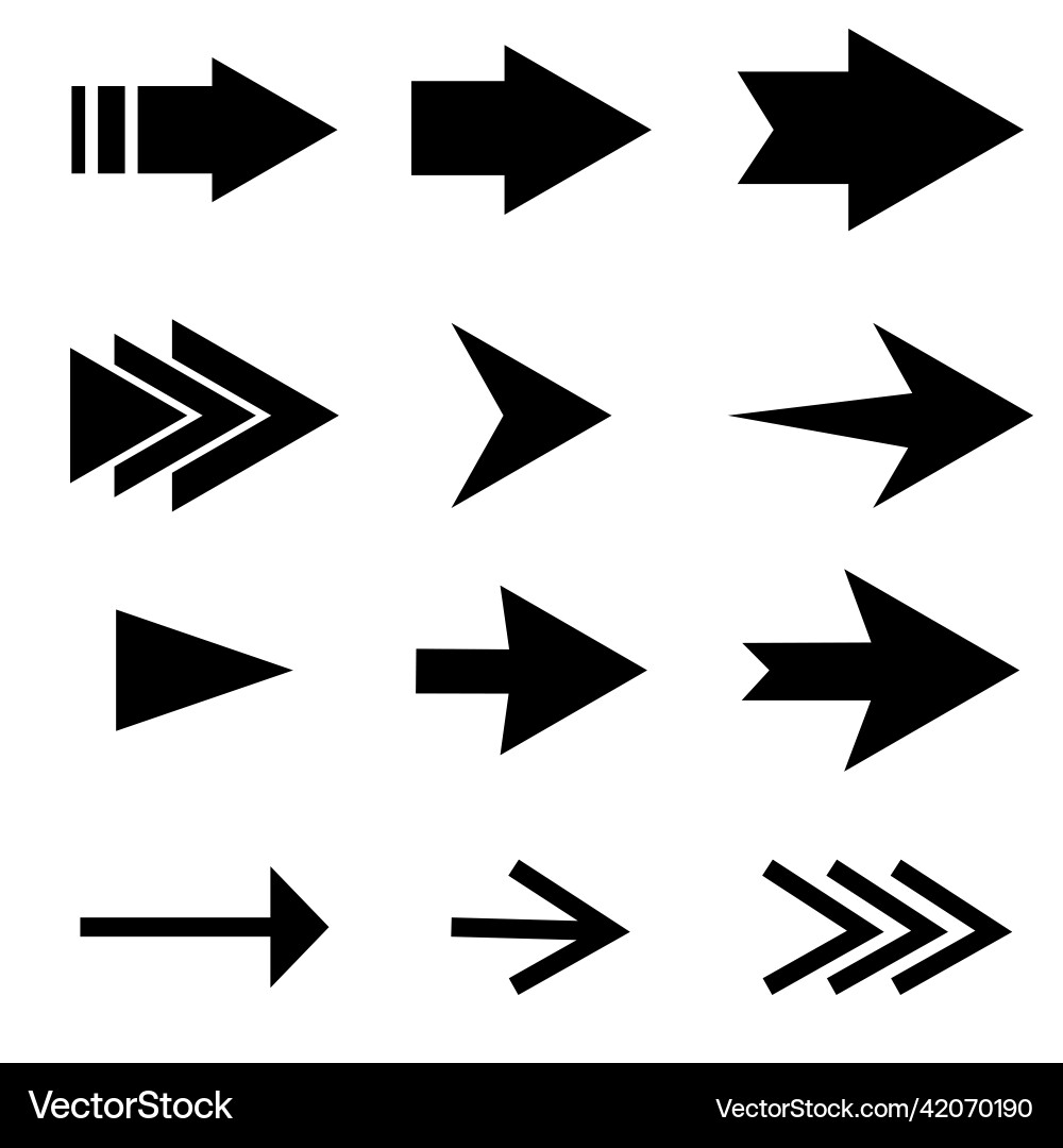 Arrow icons set in flat style design element Arrow icons set in flat style design element vector image