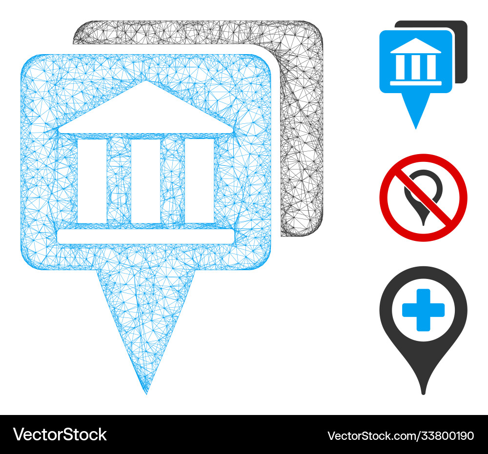 Bank map pointers polygonal web mesh Bank map pointers polygonal web mesh vector image