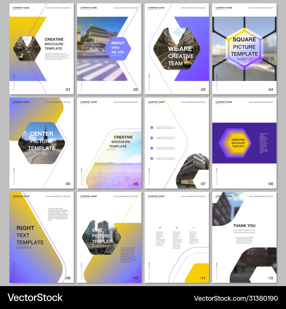 Creative brochure templates with hexagonal design Creative brochure templates with hexagonal design vector image