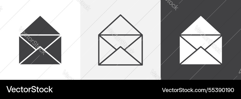 Envelope open icons graphics pack Vector Image