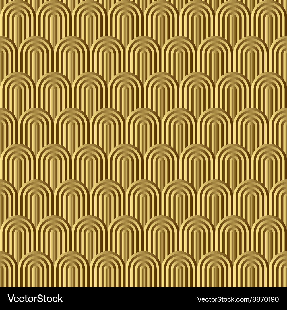 Fish scale golden seamless pattern Vector Image