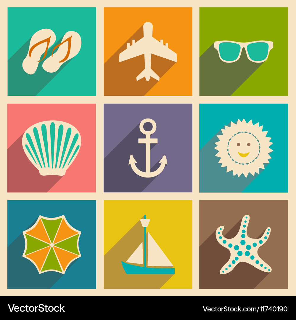 Flat with shadow concept and mobile application vector image