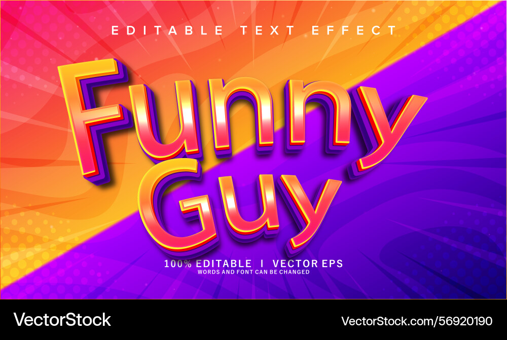 Funny guy text effect with modern style design Funny guy text effect with modern style design vector image