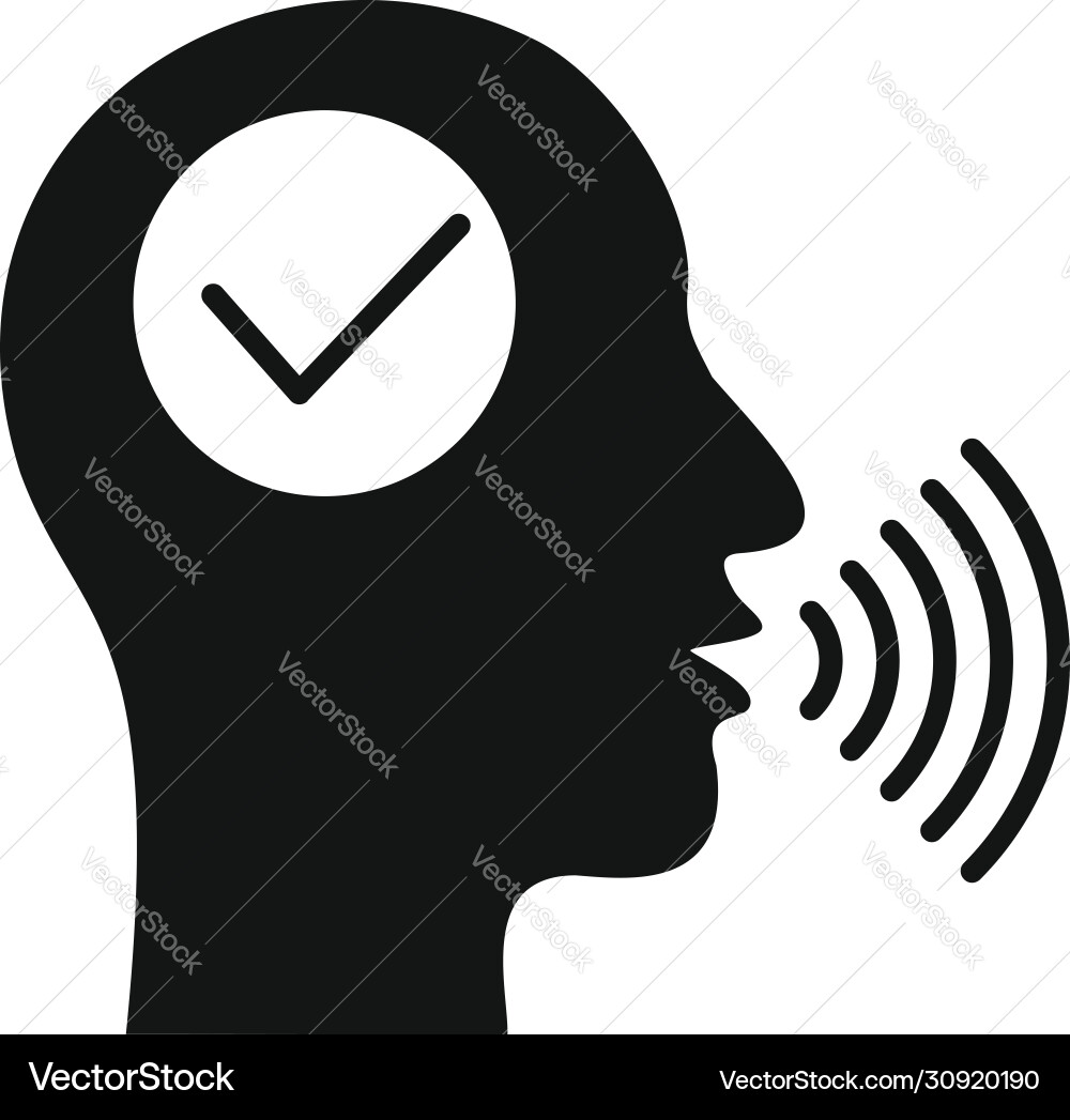 Genehmigte Spracherkennung Icon einfachen Stil Genehmigte Spracherkennung Icon einfachen Stil vektorbild