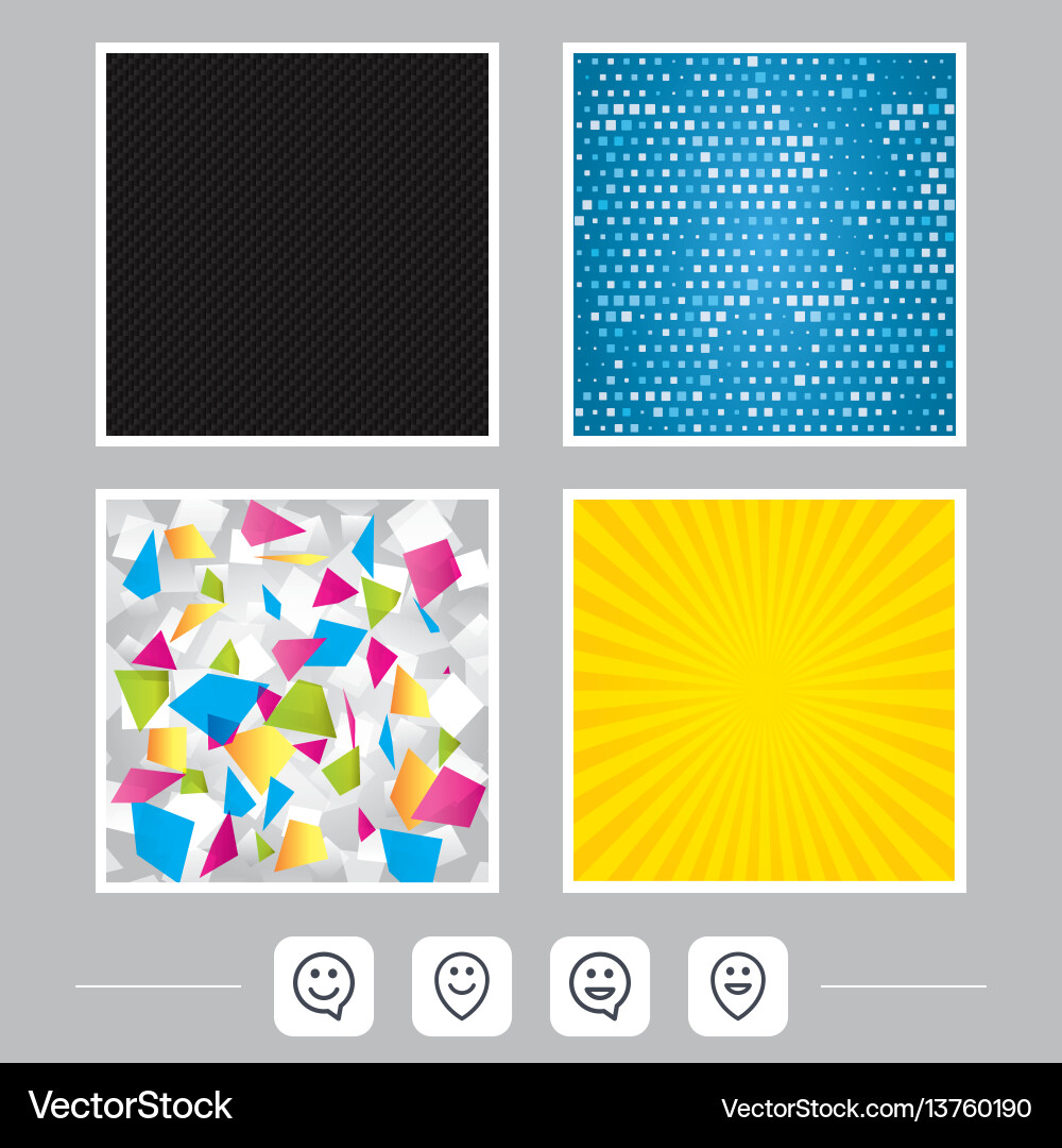 Happy face speech bubble icons pointer symbol vector image