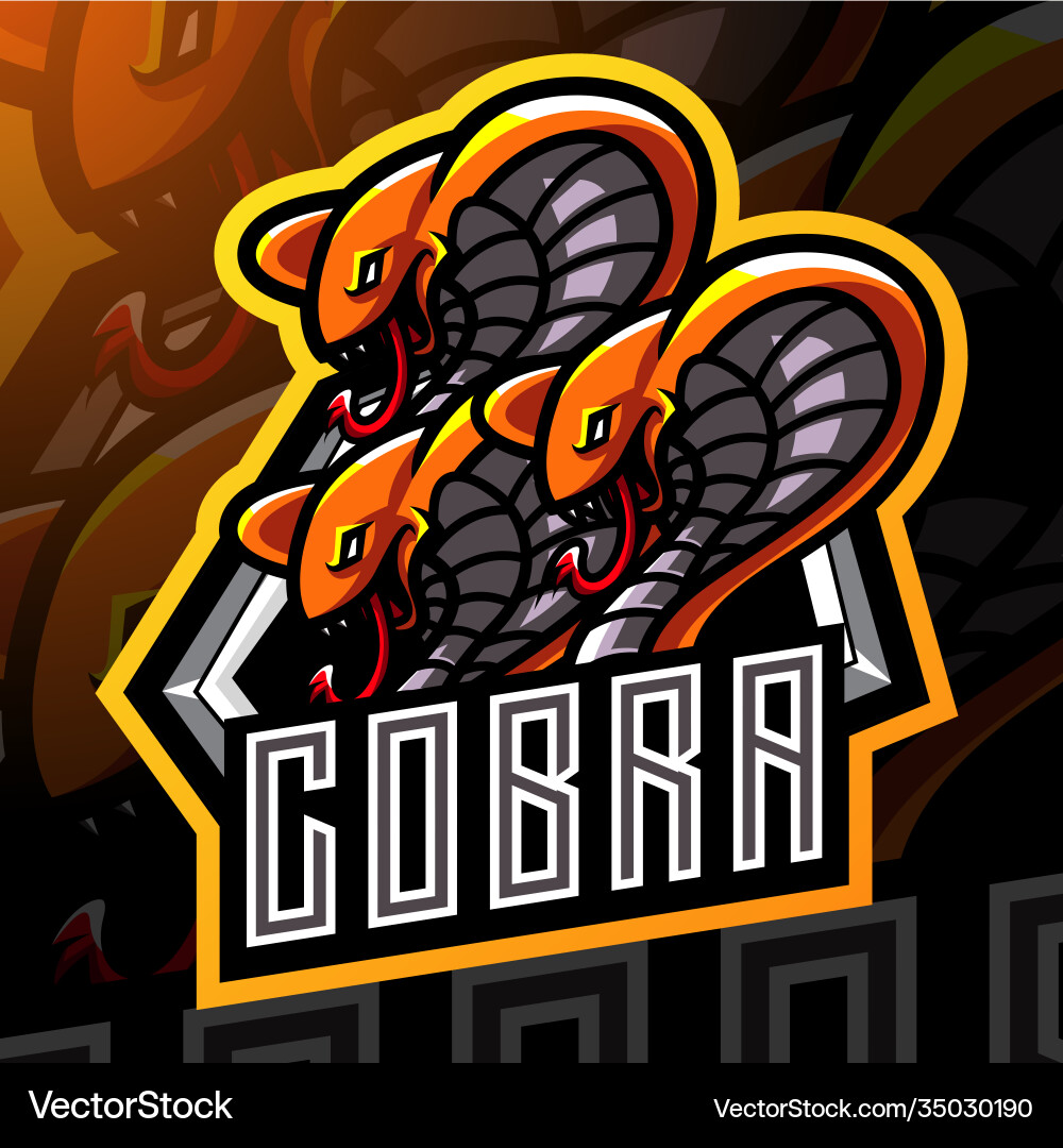 King cobra head esport mascot logo design King cobra head esport mascot logo design Vector Image
