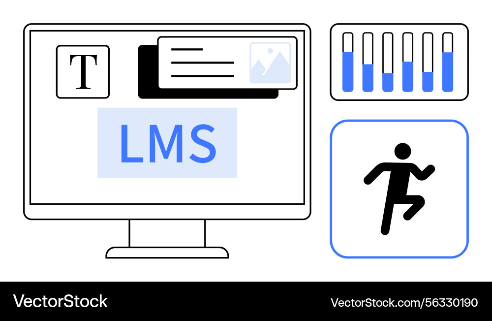 Learning Management System Dashboard Vector Image