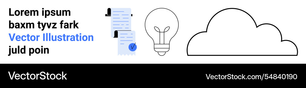 Light bulb document and cloud simple Light bulb document and cloud simple vector image