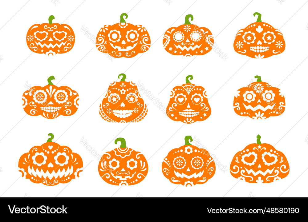 Mexican Sugar Skull Halloween Vector Image