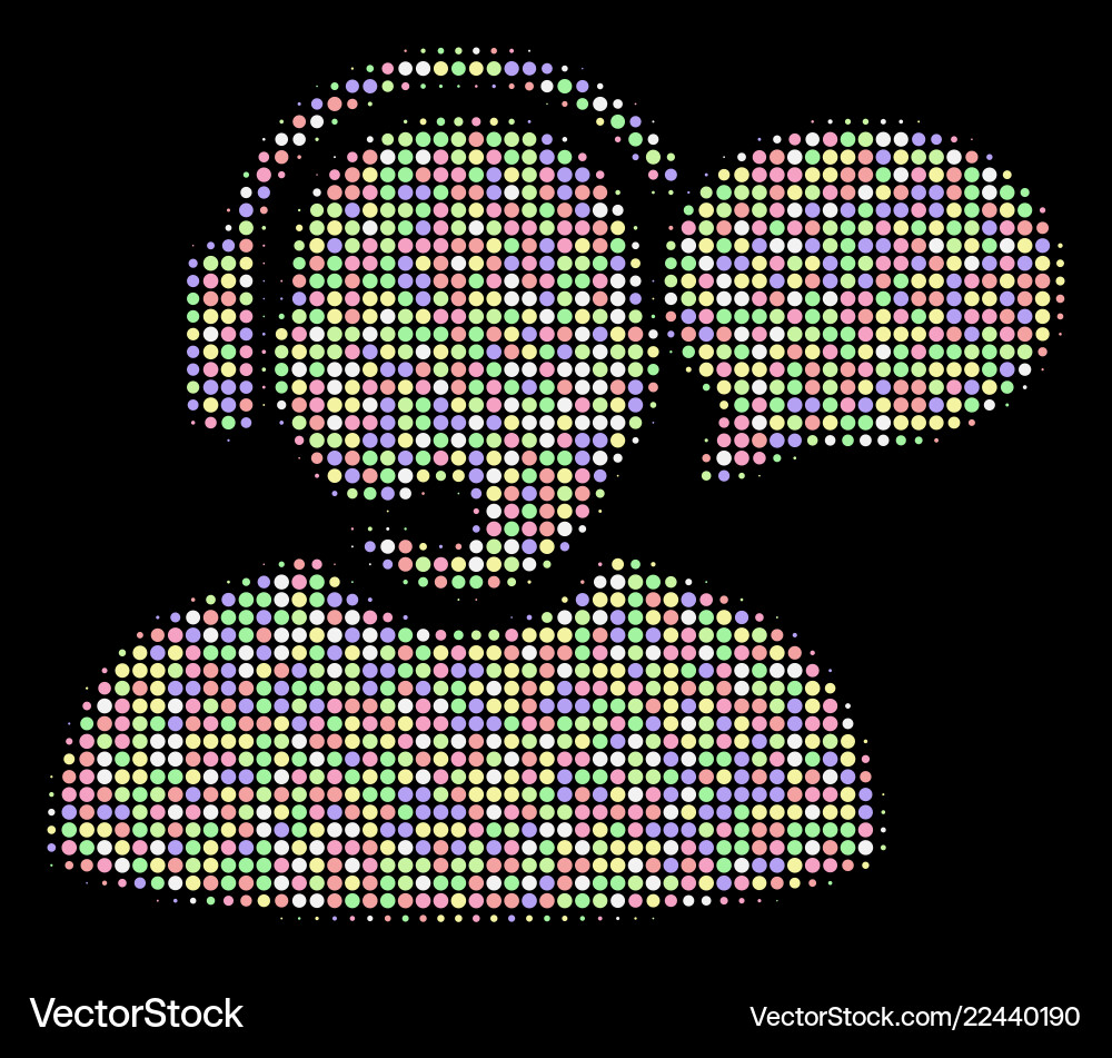 Operator message halftone composition of dots Operator message halftone composition of dots vector image