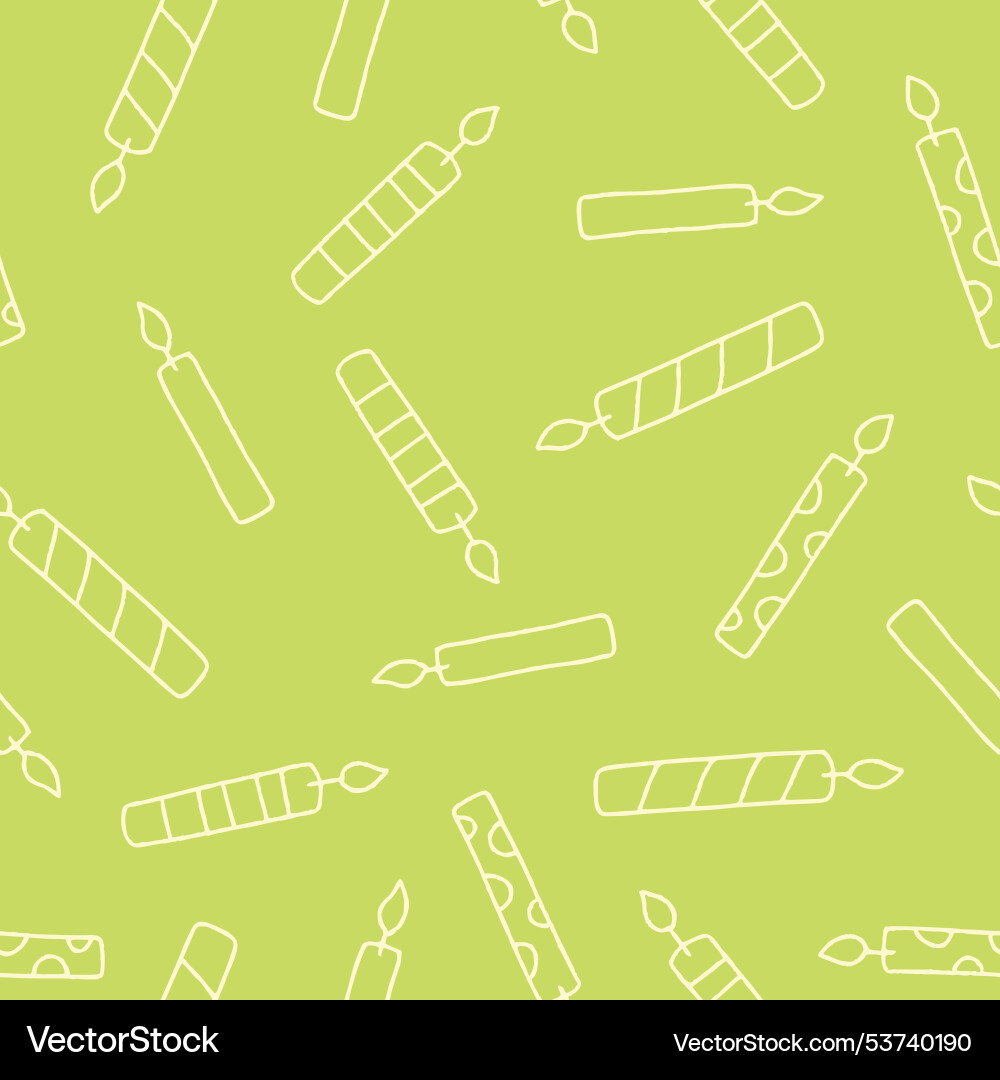 Outline candle seamless pattern for print Outline candle seamless pattern for print vector image